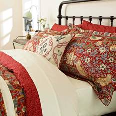 Red Duvet Covers Morris & Co Strawberry Thief Super Kingsize Duvet Cover Red