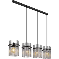 Globo Gorley Smoke Grey/Black Matt Pendant Lamp 110cm