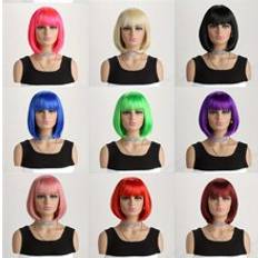 Hårprodukter Shein 12 Inch White Straight Short Bob Hair Wigs Short Bob Daily
