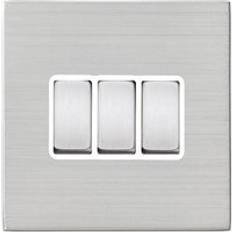 Electrical Accessories Hamilton Hartland CFX 3G 2 Way Rocker Switches Satin Stainless/White Insert