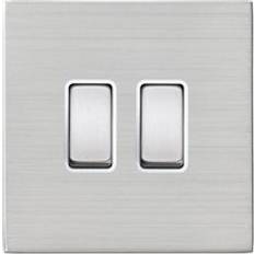 Hartland CFX 2G 2 Way Rocker Switches Satin Stainless/White Insert
