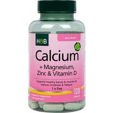 Améliore la fonction musculaire - Vitamine D Vitamines et Minéraux Holland & Barrett Calcium Magnesium Vitamin D & Zinc 120 pcs