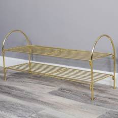 Gold Shoe Racks Canora Grey 6 Pair Gold Shoe Rack 80x38cm