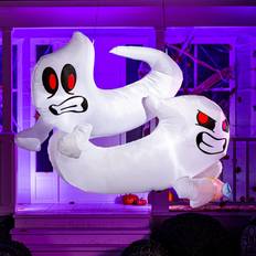 Party Decorations Joiedomi 5 Ft Long White Polyester Outdoor 2 Ghost Fighting For Candy Halloween Inflatable 15.0 In. W X 60.0 In. H X 60.0 In. D