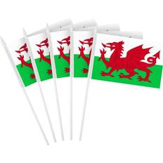 Plastic Flags G128 Pack Handheld Wales Welsh Stick