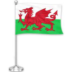 Silver Flags G128 Wales Welsh Deluxe Desk Flag