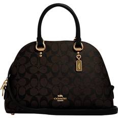 Coach Katy Satchel In Signature Canvas - Gold/Brown Black