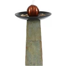 Outdoor water fountains Sunnydaze Decor Orb Slate Outdoor Water Fountain