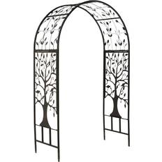 Metal Trellises Plow & Hearth Garden Arbor with Tree of Life Design 53x83"