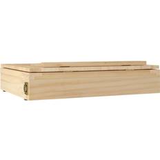 vidaXL Bordstaffli Med Låda 33.5x25.5x7 Cm Massiv Furu