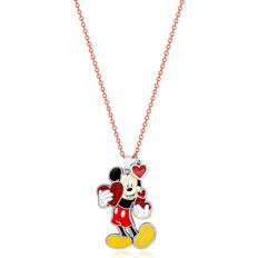 Disney Necklaces Disney Womens Mouse Necklace 16" 2" Red Chain Necklace with Red Heart Charm and Mouse Pendant Mouse Gifts