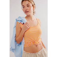 Square Tank Tops Free People We The Hummingbird Stripe Tank Top at in Orange Combo