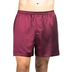 Silk Men's Underwear Fishers Finery Men's 100% Pure Mulberry Silk Boxers-Improved Waist Burgundy, S