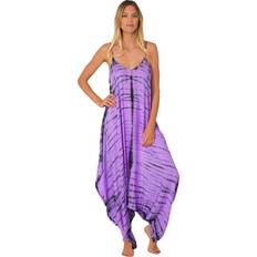 Purple Jumpsuits & Overalls Ingear Harem Jumpsuit Romper Bohemian Boho Loose Relax Fit Tie Dye Handkerchief Jumpsuits Purple, Small/Medium