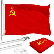 G128 Union of Soviet Socialist Republics Flag with Flagpole 60x36"