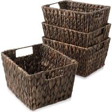 Baskets Casafield of 4 Water Hyacinth Storage with Handles Basket