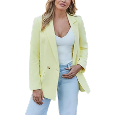 Yellow Blazers Sosandar Double Breasted Blazer - Yellow