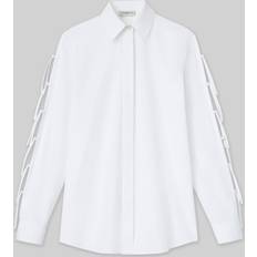 Lafayette 148 New York Split-Sleeve Button-Down Shirt WHITE XX-Large