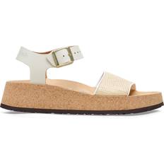 Birkenstock Glenda French Piping Natural Leather/Synthetics - Natural/White