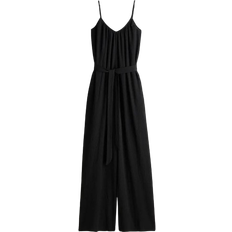 H&M Jersey Jumpsuit With Tie Belt - Black