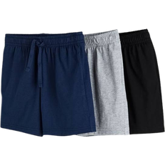 H&M Cotton Jersey Shorts 3-pack - Navy Blue/Light Grey Marl (0801267025)