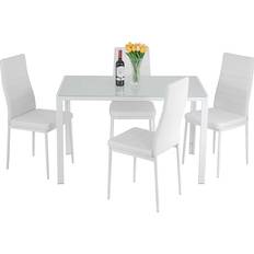 Leathers Dining Sets FDW Home Furniture White Dining Set 27x47" 5