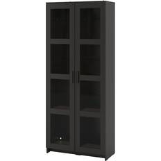 Trä Vitrinskåp IKEA Brimnes Black Vitrinskåp 80x190cm