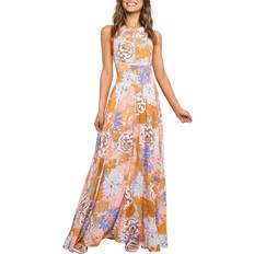 Long Dresses - Multicolored Petal & Pup Newell Dress - Orange