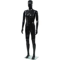 Nero Accessori per la pittura vidaXL Full Body Male Mannequin with Glass Base Glossy Black 185cm