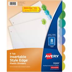 Office Supplies Avery Insertable Style Edge Plastic Dividers 8-Tab Set