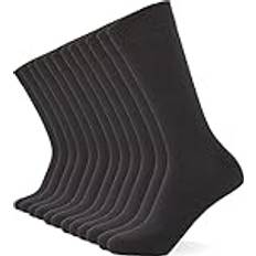 10-Pack Plain Mens Socks Comfortable Socks Socks Suitable for Work & Casual Wear Breathable, Stain Resistant, Durable Smart Dress Sock, Charcoal, 6-11