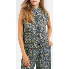 Lollys Laundry Oberbekleidung Lollys Laundry Cairo Floral-Print Quilted Cotton Vest Blau