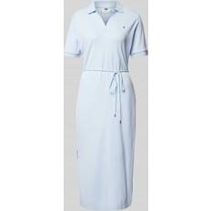 Tommy Hilfiger Baumwolle Kleider Tommy Hilfiger Damen Polokleid mit Bindegürtel bleu