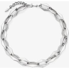 Jimmy Choo Diamond Chain Necklace Antique Silver One