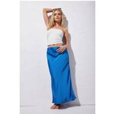 PixieGirl Cobalt Blue Satin Midaxi Skirt Petite Women's Midaxi Skirts