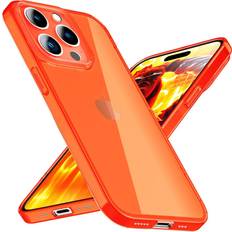 Nalia Klar Transparente Neon Silikon Hülle iPhone 15 Pro Smartphone Hülle, Orange