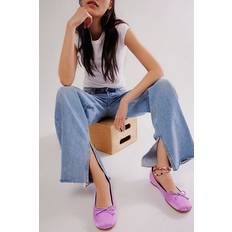 Purple - Women Ballerinas Jeffrey Campbell Aurora Flats in Lilac Satin