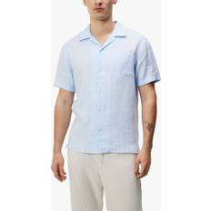 J.Lindeberg Shirts J.Lindeberg Elio Linen Melange Short Sleeve Shirt, Chambray Blue