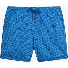 Ted Baker Swimwear Ted Baker Mens Blue Renshaw Graphic-print Recycled-polyester Swim Shorts