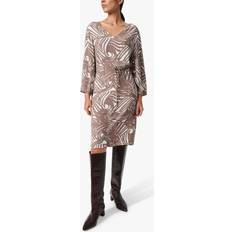 Soaked in Luxury Clothing Soaked in Luxury Marian V-Neck Knee-Length Dress, Walnut Lines