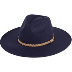 Stella Wide Brim Fedora Womens Hat Navy