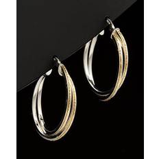 Italian Gold 14K Two-Tone Interlocking Hoops