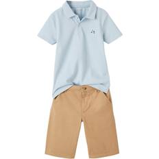 158/164 Andere Sets Vertbaudet Jongensoutfit Met Poloshirt En Korte Broek - Hemelsblauw