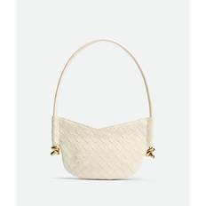 Bottega Veneta Mini Solstice Sea Salt-m Brass Knot Leather Shoulder Bag - White
