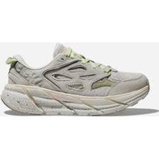 Hoka Clifton Suede Walking Shoes in Vaporous/Barley