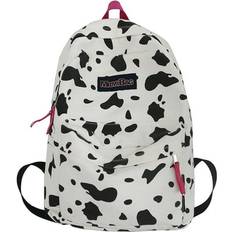 Backpacks Yucurem Preppy Style Women Canvas Print Backpack Casual Ladies Large Rucksack Cow