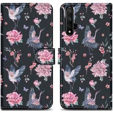 Cadorabo Book Hülle mit Print für Honor 20 20S Huawei NOVA 5T Honor 20, Huawei Nova 5T, Honor 20s Smartphone Hülle, Schwarz
