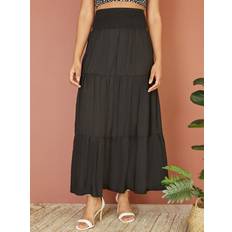 Modal - Women Skirts Yumi Tiered Midi Skirt, Black