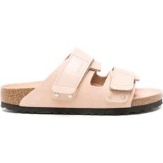 Birkenstock Slip-On Slides Birkenstock Uji Leather Dual-Grip Slide Sandals NEW BEIGE