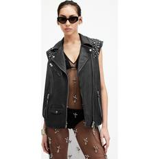 Oversize Vests AllSaints Billie Embellished Leather Gilet